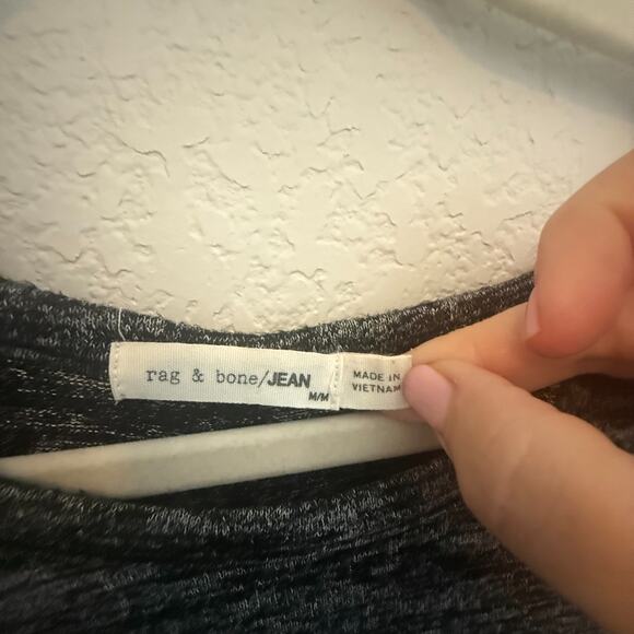 Rag & Bone Gray Marled Hudson Long Sleeve Knit Top Pullover Lightweight Medium - Picture 3 of 5